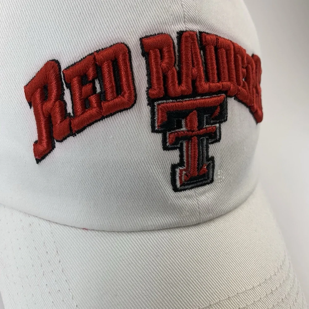 Texas Tech Red Raiders Hat White Adjustable Strap Unstructured TOW Baseball Cap